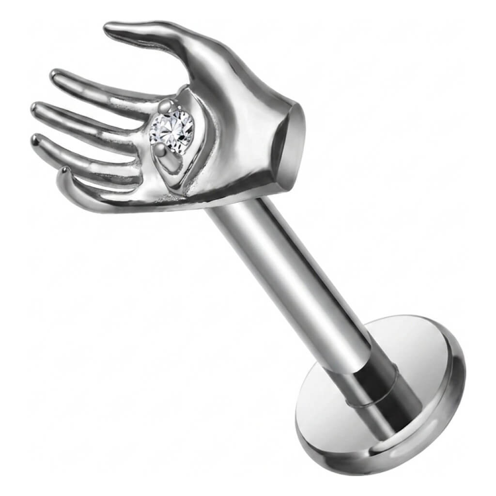 Titanium Labret Hand Zirconia Internally Threaded