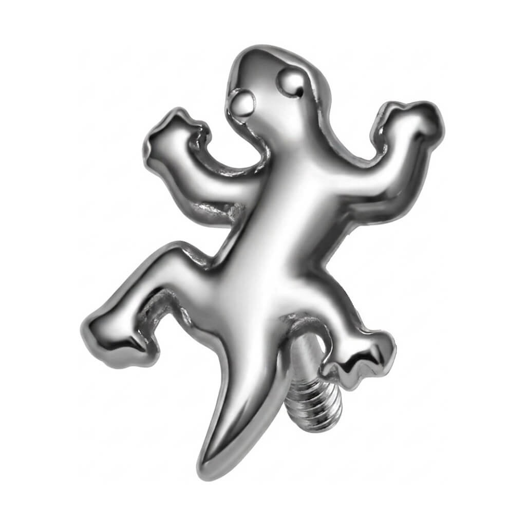 Titanium Top Climbing Gecko Figure Internally Threaded