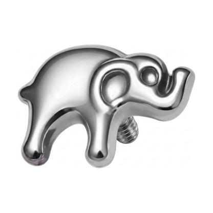 Titanium Top Elephant With Raised Trunk Internally Threaded