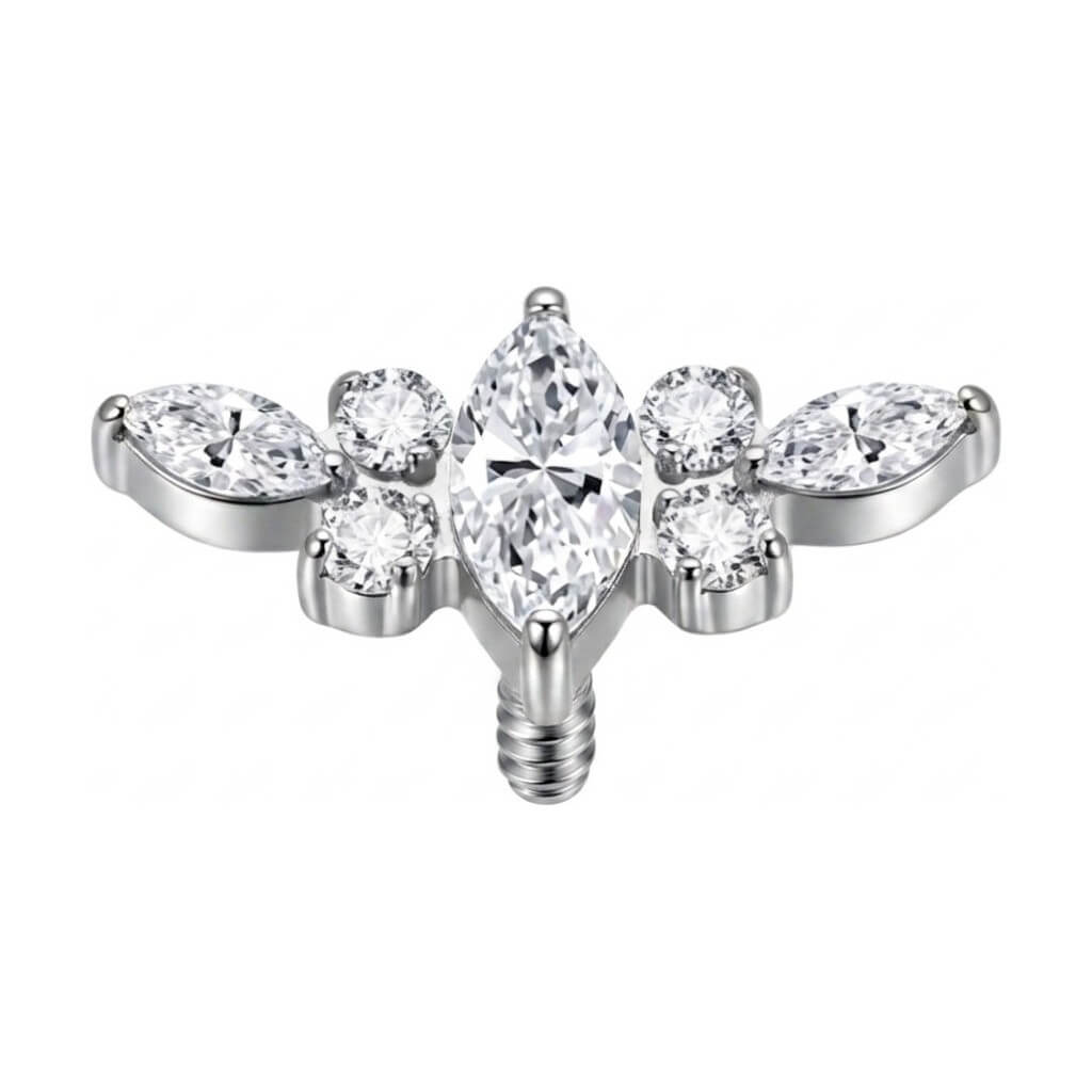 Titanium Top Winged Stone Cluster Internally Threaded