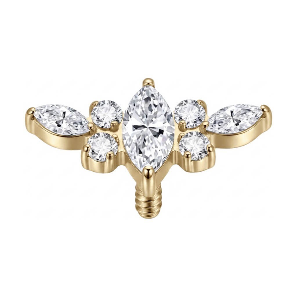 Titanium Top Winged Stone Cluster Internally Threaded