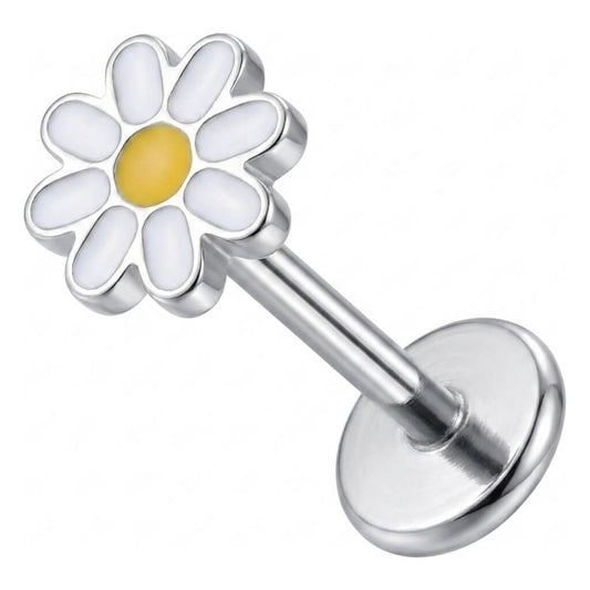 Titanium Labret Daisy Flower Internally Threaded