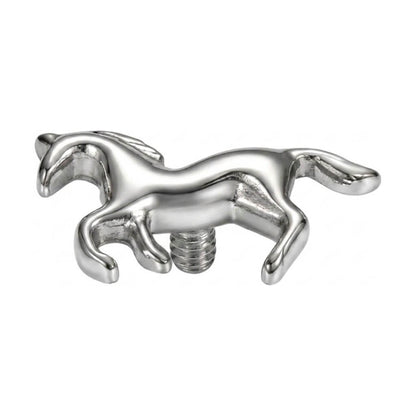 Titanium Top Galloping Horse Silhouette Internally Threaded